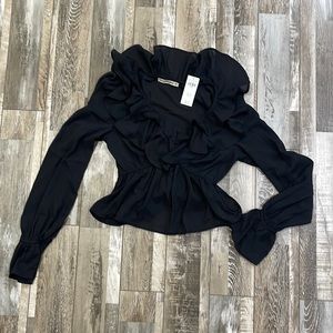 ABERCROMBIE & FITCH Sheer Black Blouse XS